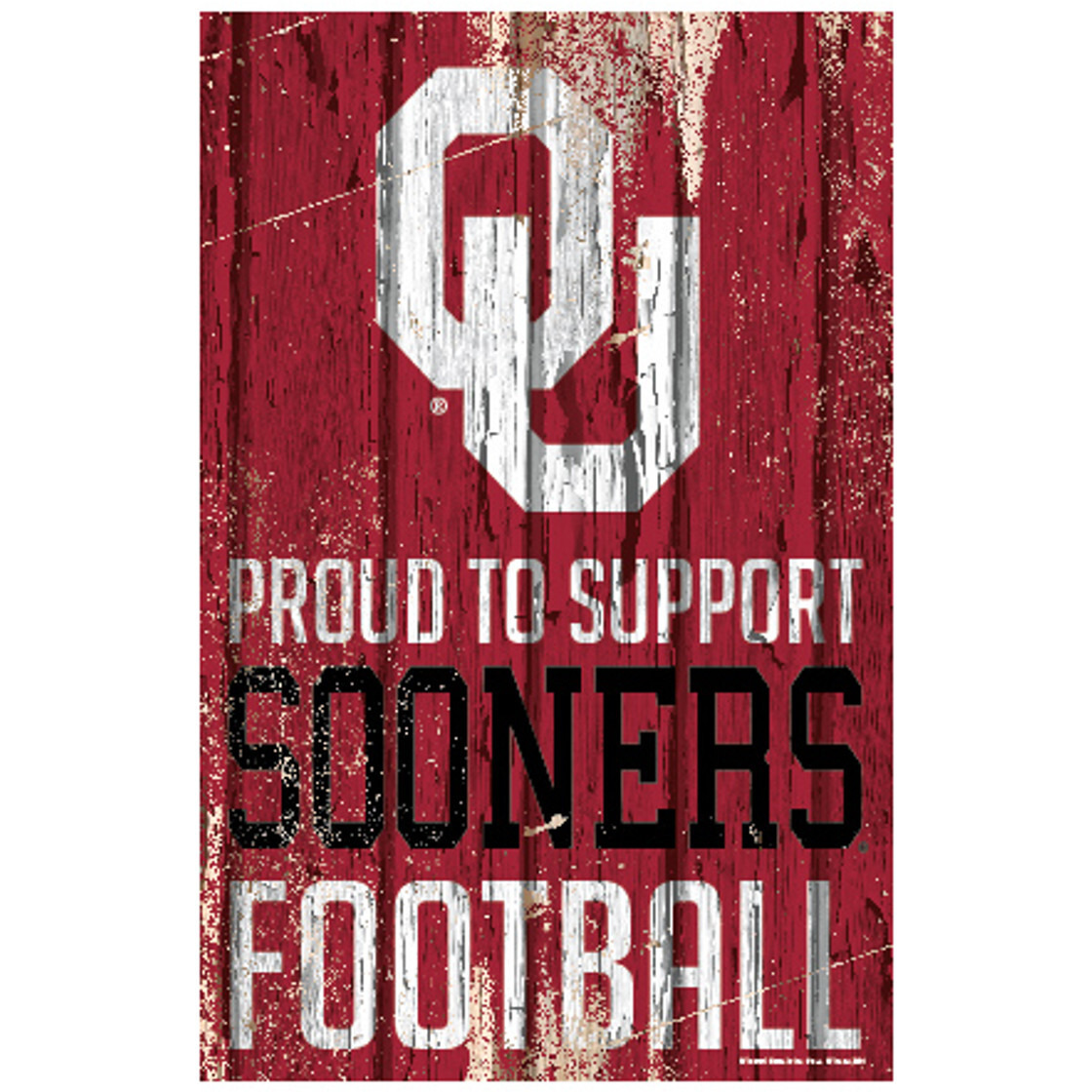 Oklahoma Sooners Sign 11x17 Wood Proud to Support Design