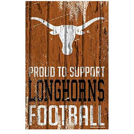 Texas Longhorns Sign 11x17 Wood Proud to Support Design
