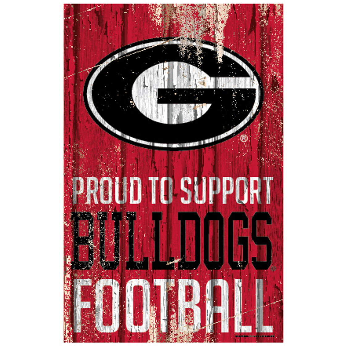 Georgia Bulldogs Sign 11x17 Wood Proud to Support Design