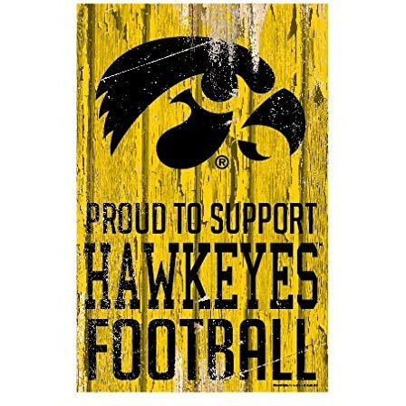 Iowa Hawkeyes Sign 11x17 Wood Proud to Support Design