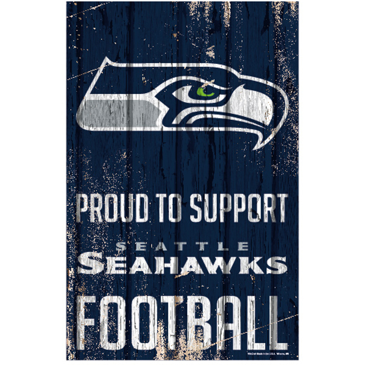 Seattle Seahawks Sign 11x17 Wood Proud to Support Design