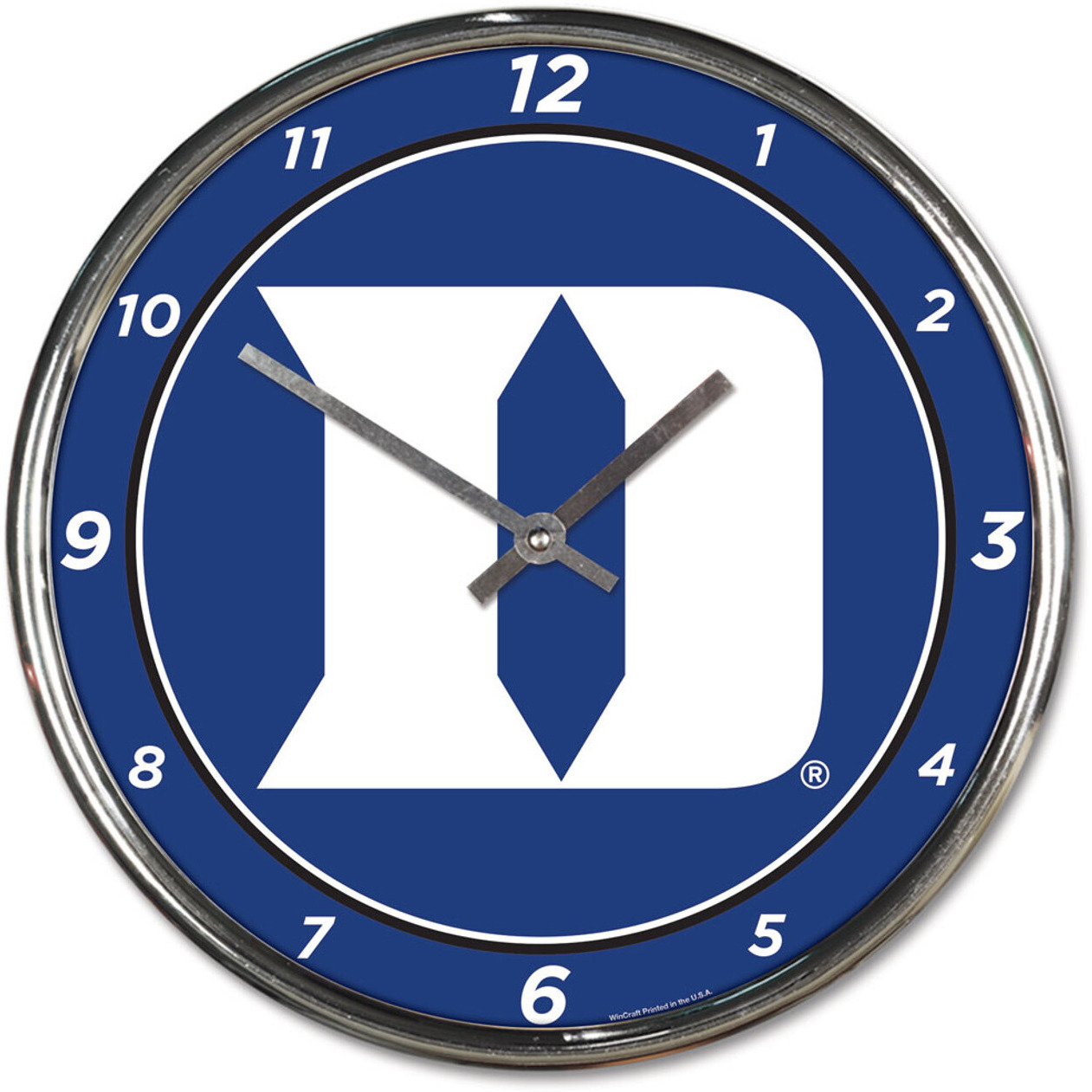 Duke Blue Devils Clock Round Wall Style Chrome
