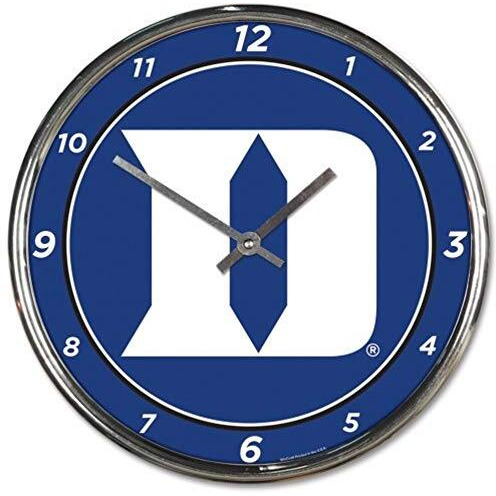 Duke Blue Devils Clock Round Wall Style Chrome
