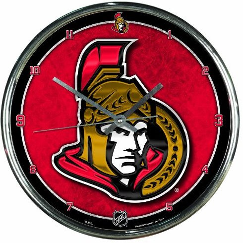 Ottawa Senators Clock Round Wall Style Chrome