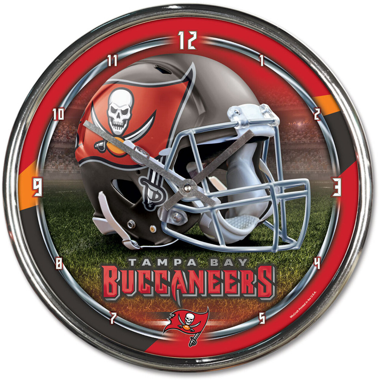 Tampa Bay Buccaneers Round Chrome Wall Clock