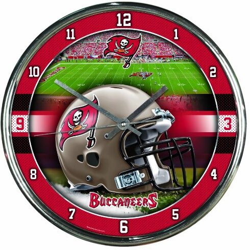 Tampa Bay Buccaneers Round Chrome Wall Clock