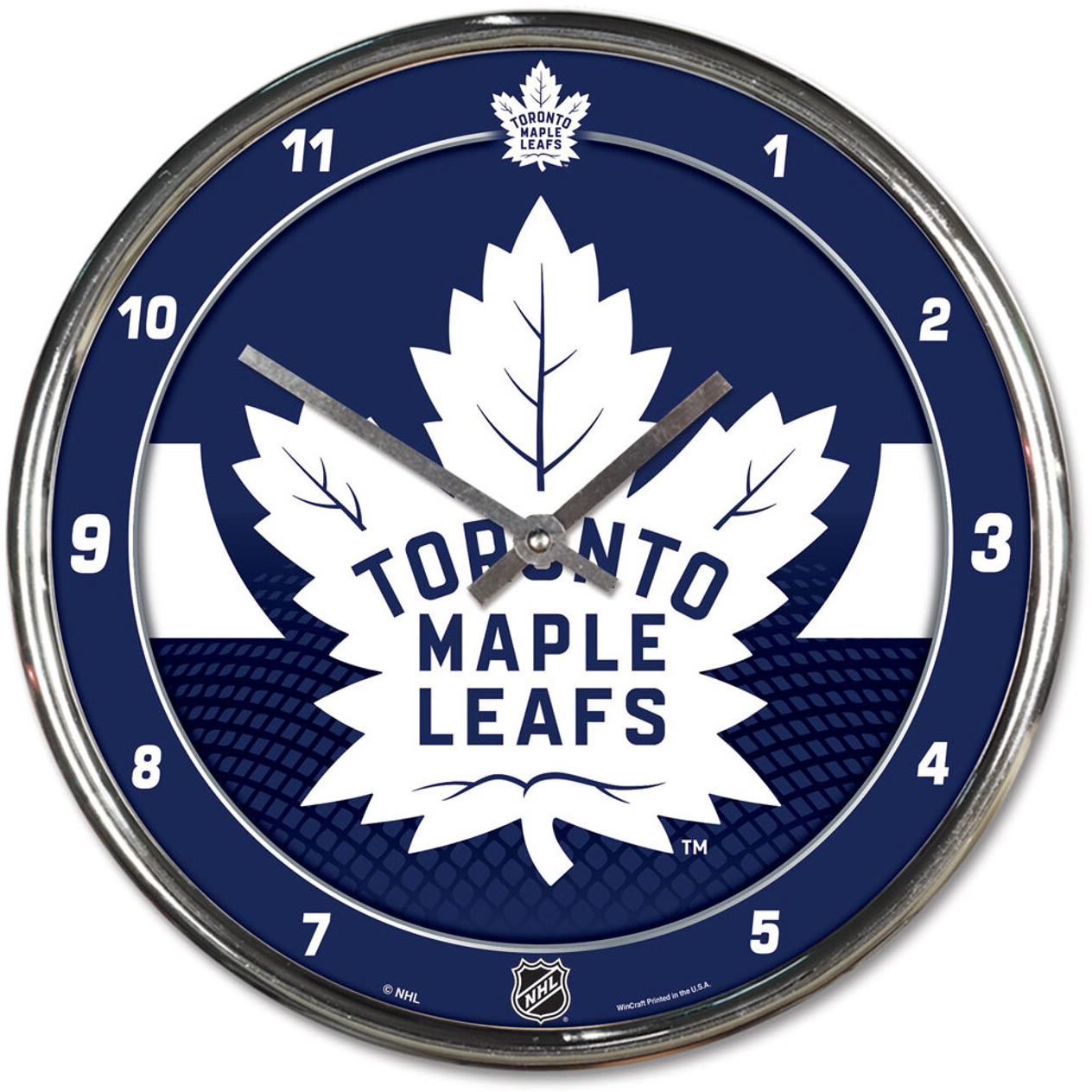 Toronto Maple Leafs Clock Round Wall Style Chrome