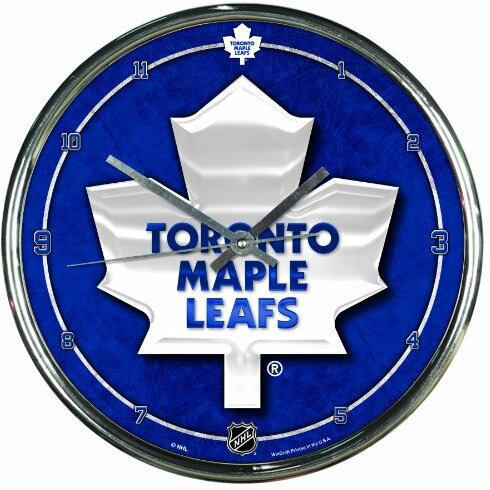 Toronto Maple Leafs Clock Round Wall Style Chrome