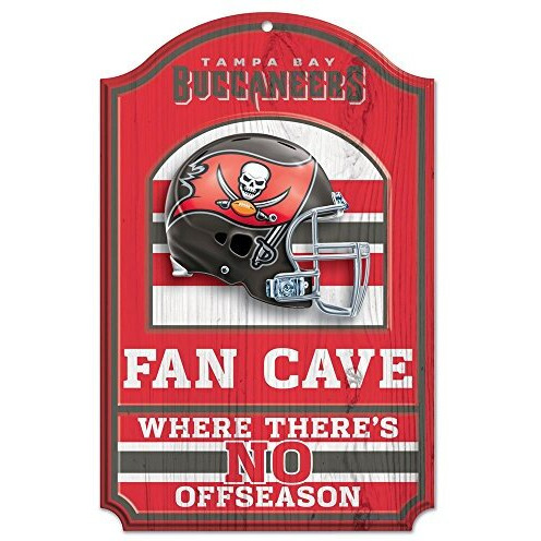 Tampa Bay Buccaneers Sign 11x17 Wood Fan Cave Design