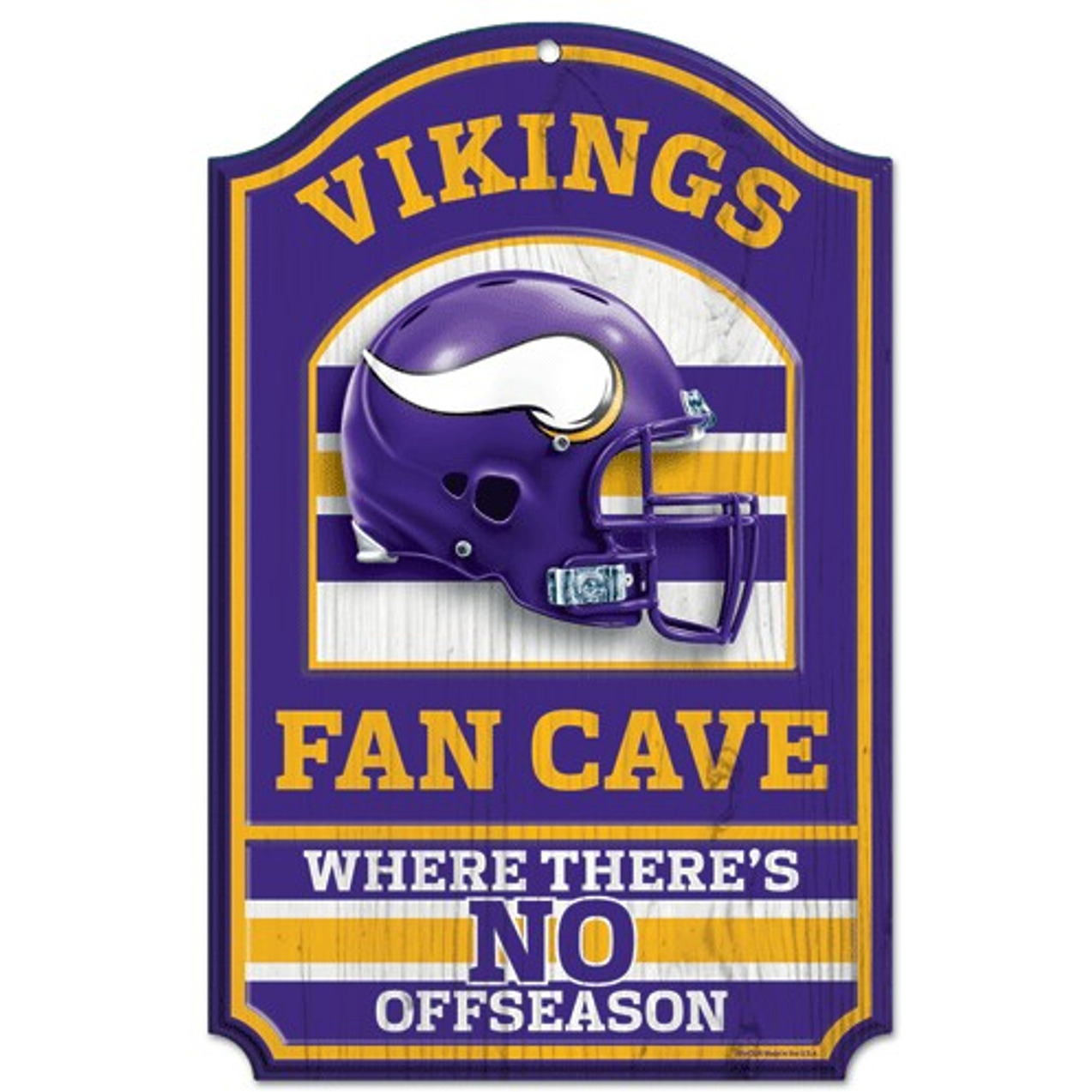 Minnesota Vikings Sign 11x17 Wood Fan Cave Design