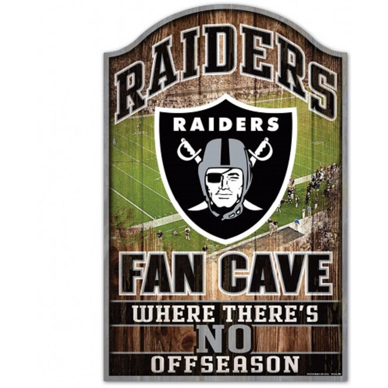 Las Vegas Raiders Wood Sign - 11&quotx17" Fan Cave Design