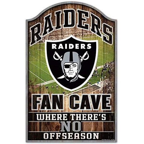 Las Vegas Raiders Wood Sign - 11&quotx17" Fan Cave Design