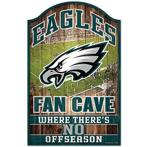 Philadelphia Eagles Wood Sign - 11&quotx17" Fan Cave Design