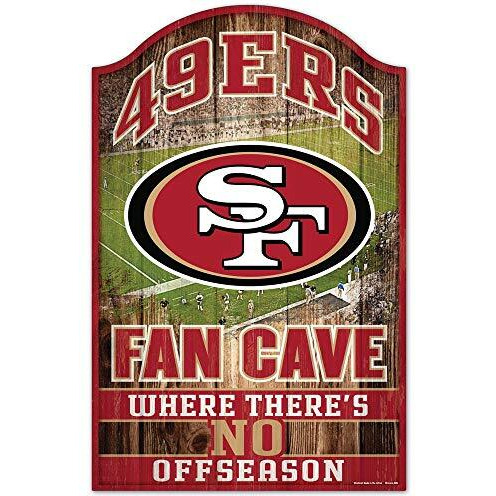 San Francisco 49ers Wood Sign - 11&quotx17" Fan Cave Design