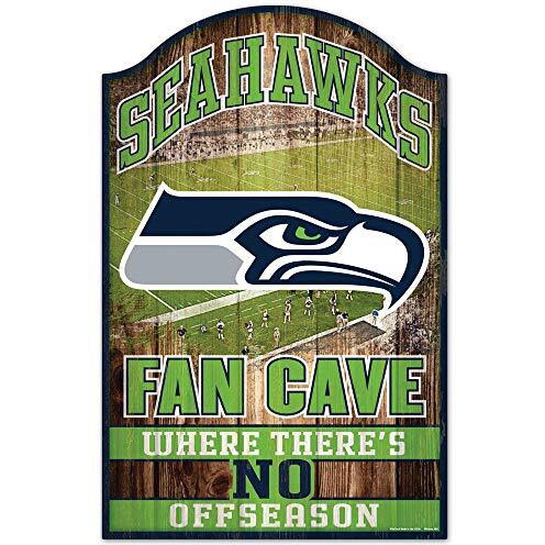 Seattle Seahawks Wood Sign - 11&quotx17" Fan Cave Design