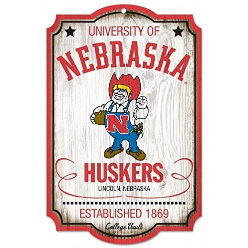 Nebraska Cornhuskers Wood Sign - College Vault - 11" x 17"