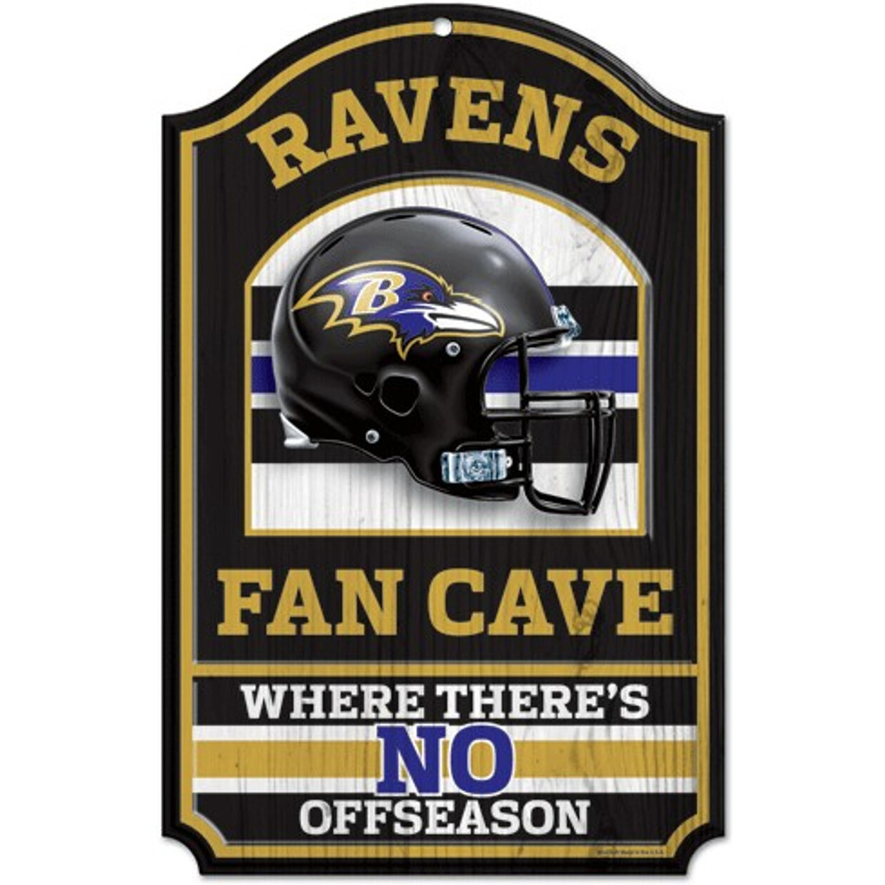 Baltimore Ravens Wood Sign - 11&quotx17" Fan Cave Design