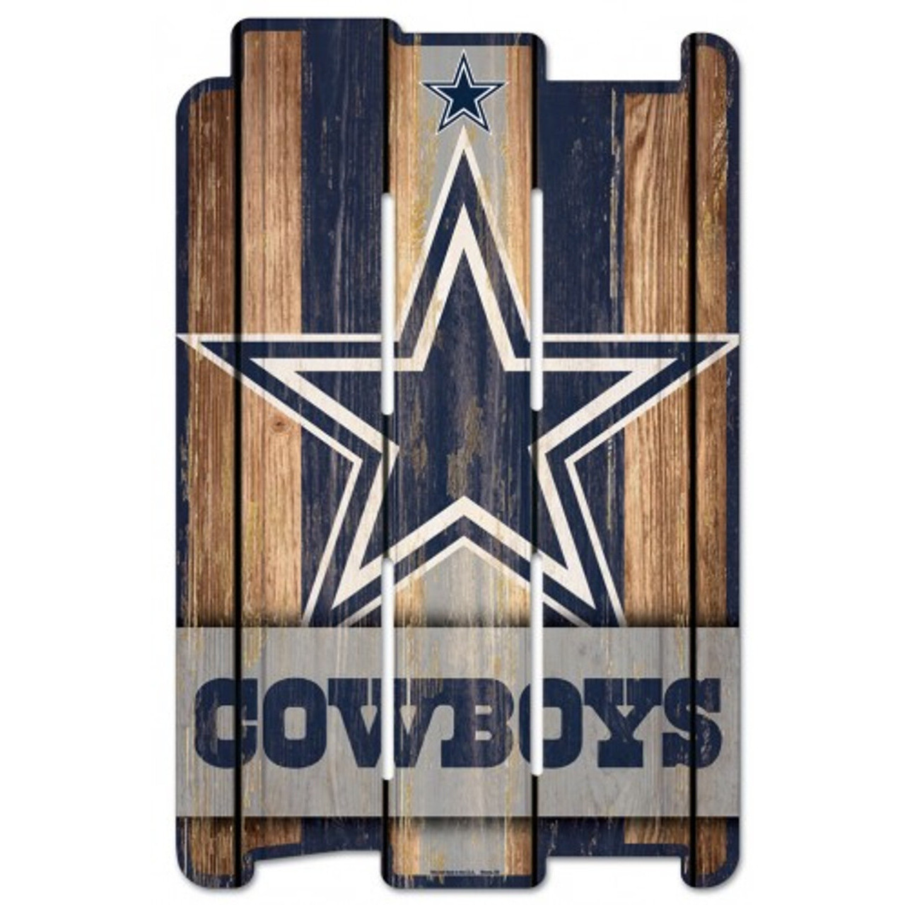 Dallas Cowboys Sign 11x17 Wood Fence Style