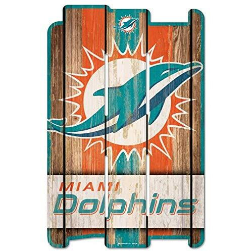 Miami Dolphins Sign 11x17 Wood Fence Style
