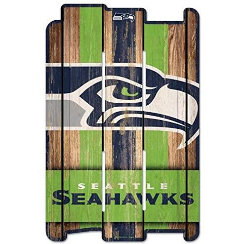 Seattle Seahawks Sign 11x17 Wood Fence Style