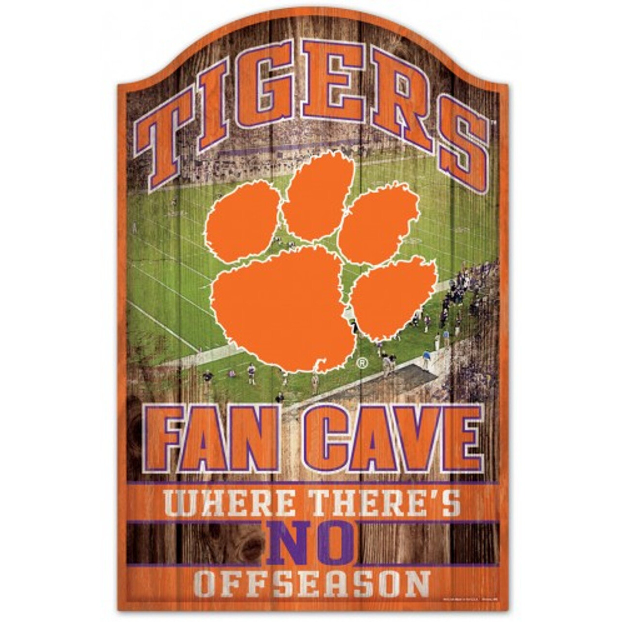 Clemson Tigers Sign 11x17 Wood Fan Cave Design - Special Order