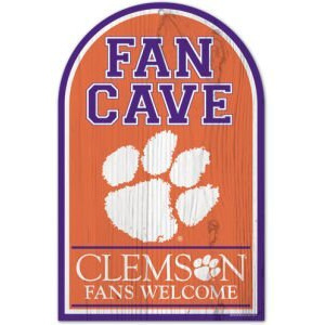Clemson Tigers Sign 11x17 Wood Fan Cave Design - Special Order