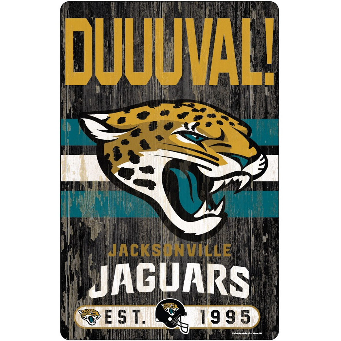 Jacksonville Jaguars Sign 11x17 Wood Slogan Design