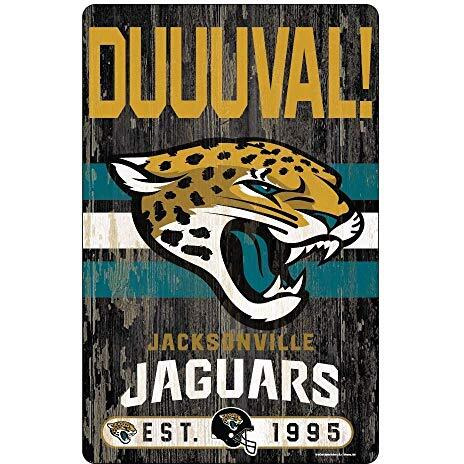 Jacksonville Jaguars Sign 11x17 Wood Slogan Design