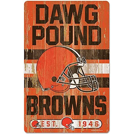 Cleveland Browns Sign 11x17 Wood Slogan Design