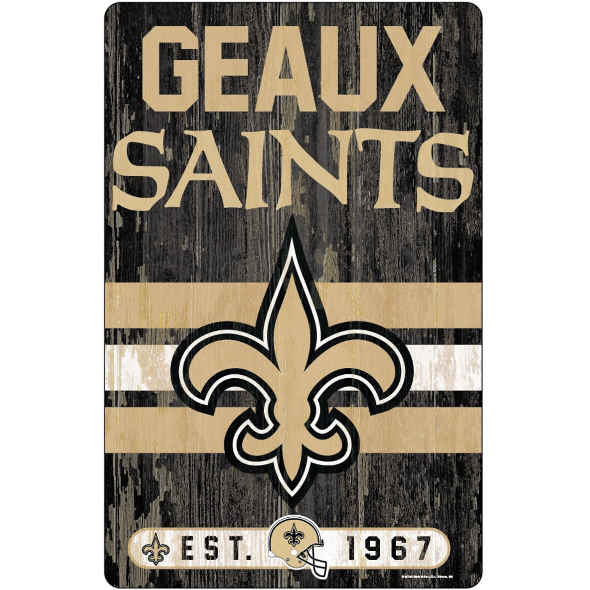 New Orleans Saints Sign 11x17 Wood Slogan Design