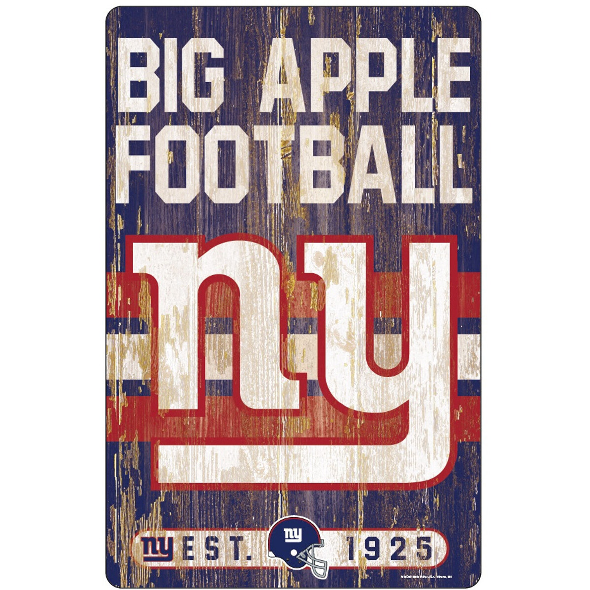 New York Giants Sign 11x17 Wood Slogan Design