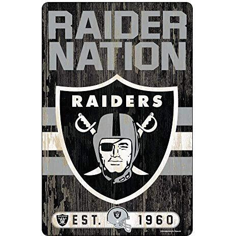 Las Vegas Raiders Sign 11x17 Wood Slogan Design