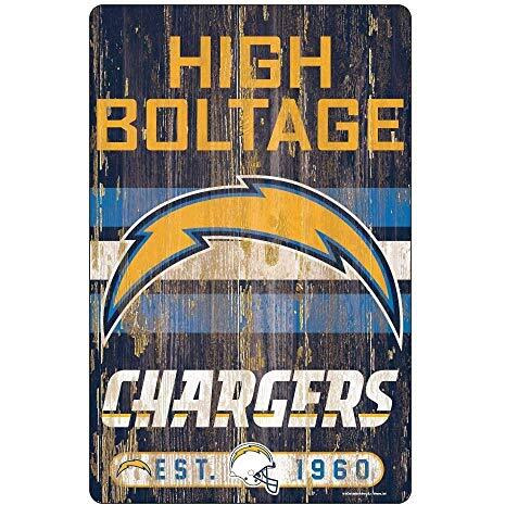 Los Angeles Chargers Sign 11x17 Wood Slogan Design