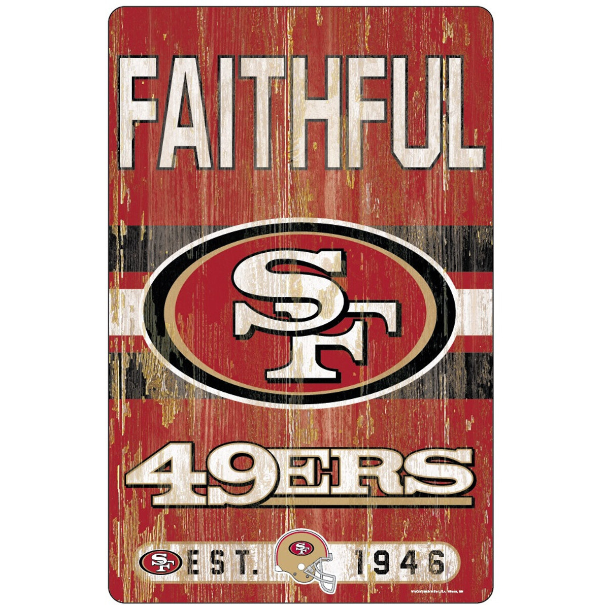 San Francisco 49ers Sign 11x17 Wood Slogan Design
