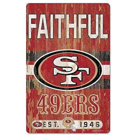 San Francisco 49ers Sign 11x17 Wood Slogan Design