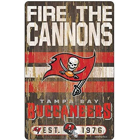 Tampa Bay Buccaneers Sign 11x17 Wood Slogan Design