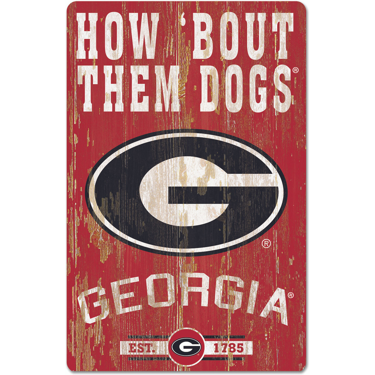 Georgia Bulldogs Sign 11x17 Wood Slogan Design