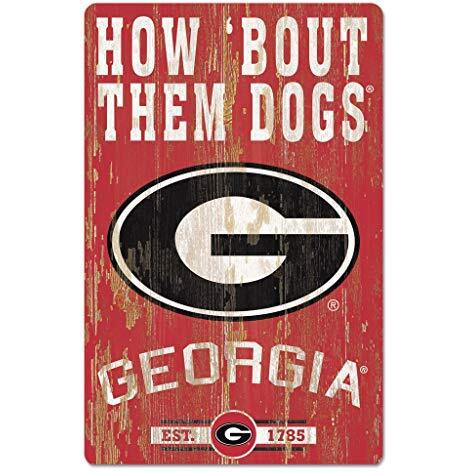 Georgia Bulldogs Sign 11x17 Wood Slogan Design