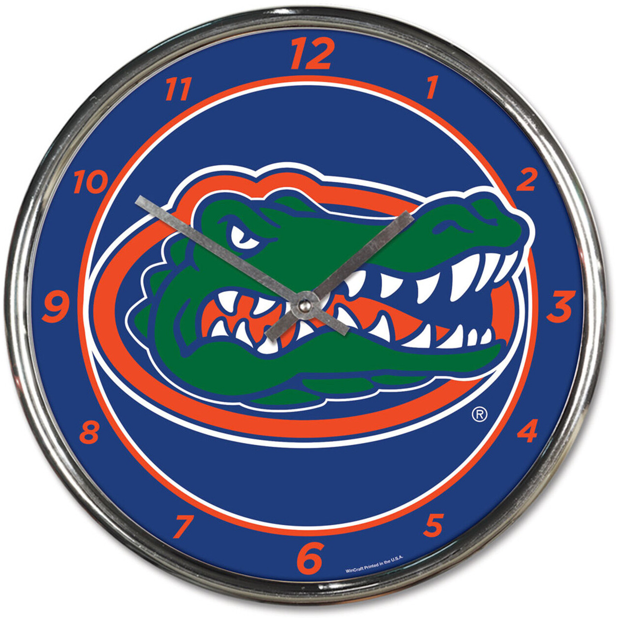 Florida Gators Round Chrome Wall Clock