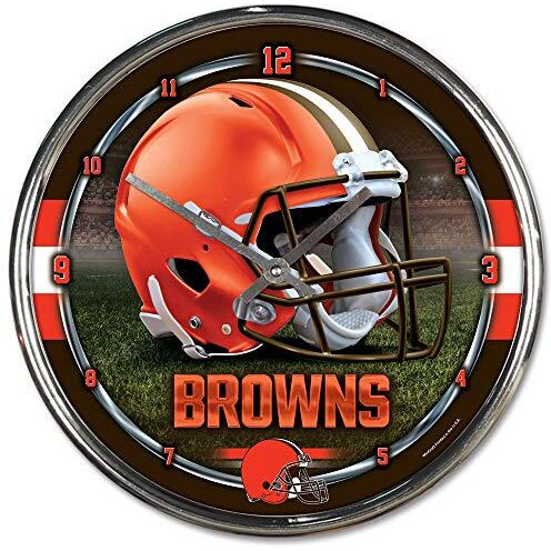 Cleveland Browns Round Chrome Wall Clock