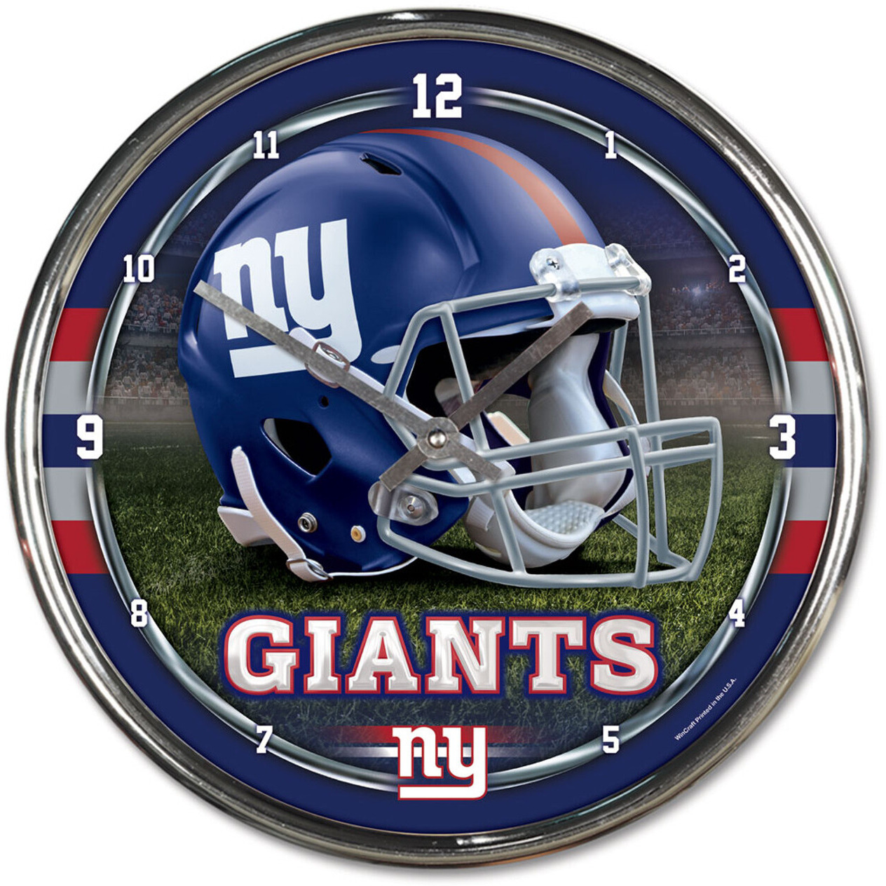 New York Giants Round Chrome Wall Clock