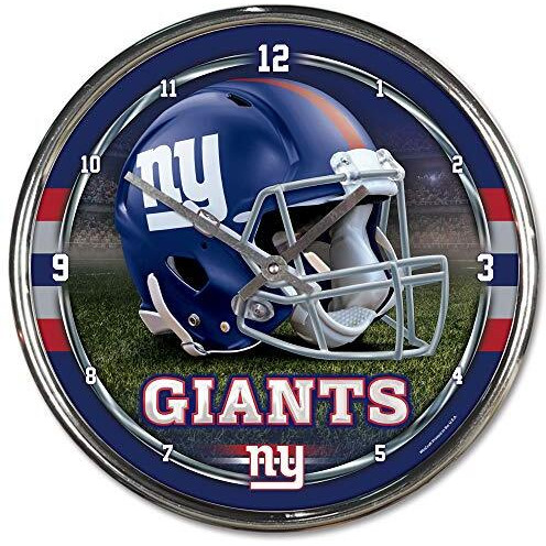 New York Giants Round Chrome Wall Clock