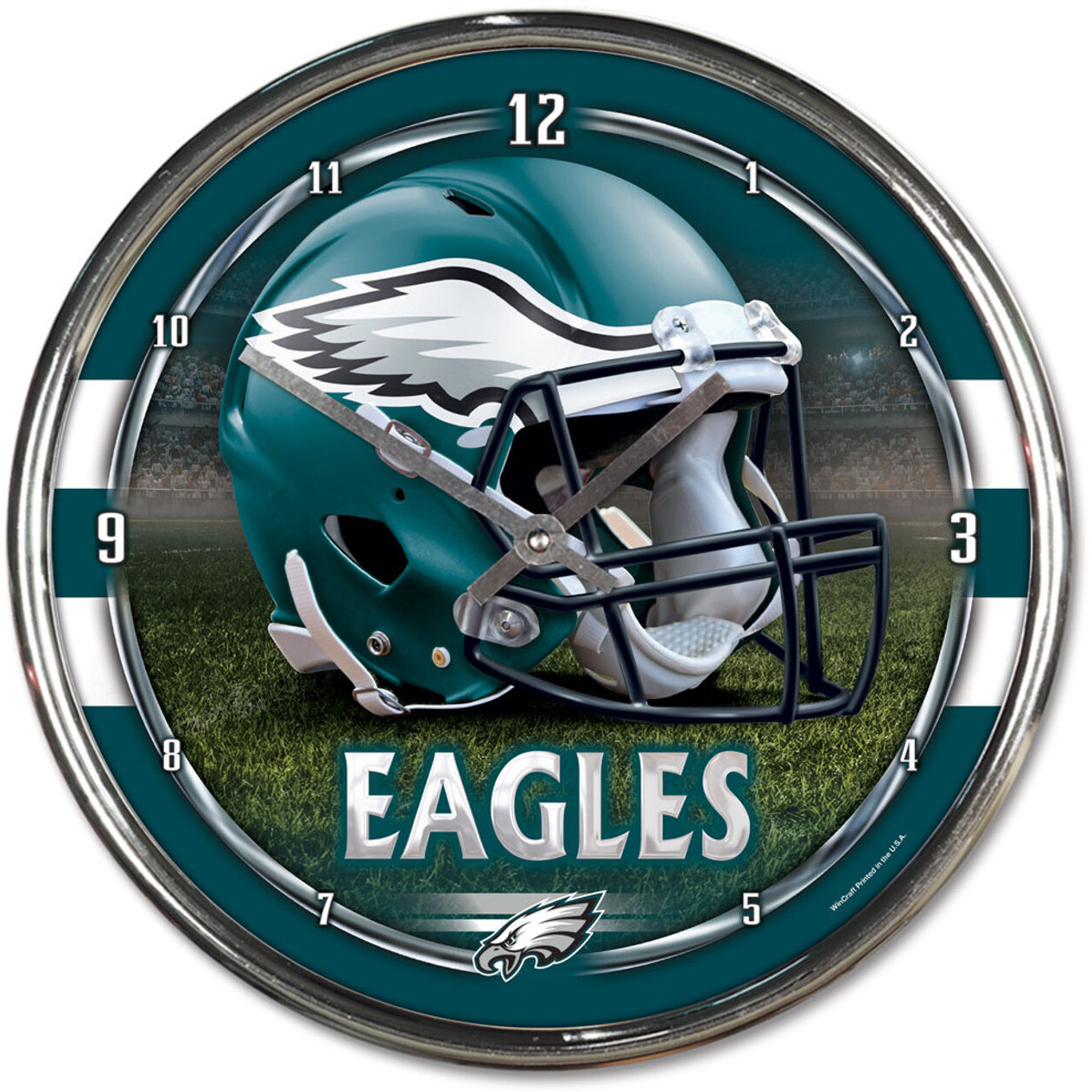 Philadelphia Eagles Round Chrome Wall Clock