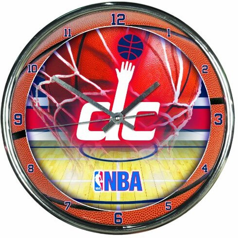 Washington Wizards Clock Round Wall Style Chrome