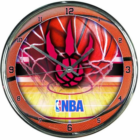 Toronto Raptors Clock Round Wall Style Chrome