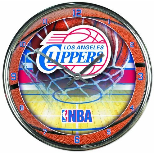 Los Angeles Clippers Clock Round Wall Style Chrome