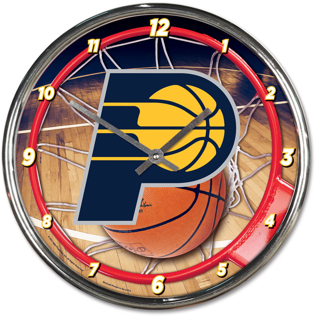 Indiana Pacers Clock Round Wall Style Chrome