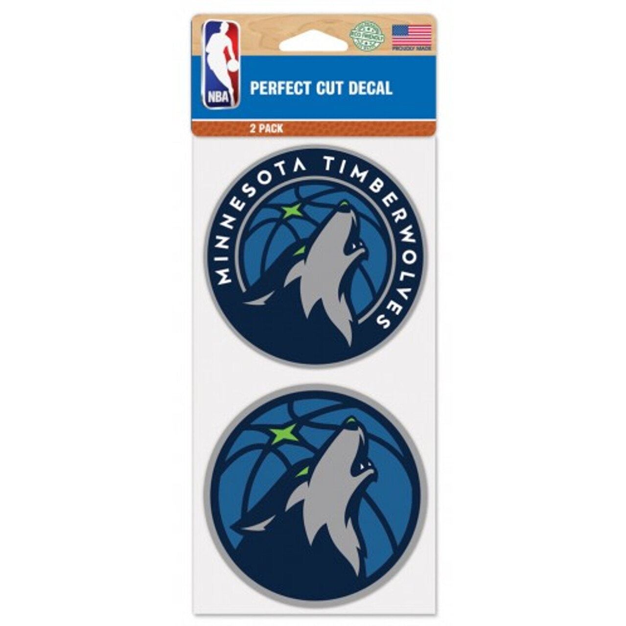 Minnesota Timberwolves Decal 4x4 Perfect Cut Set of 2