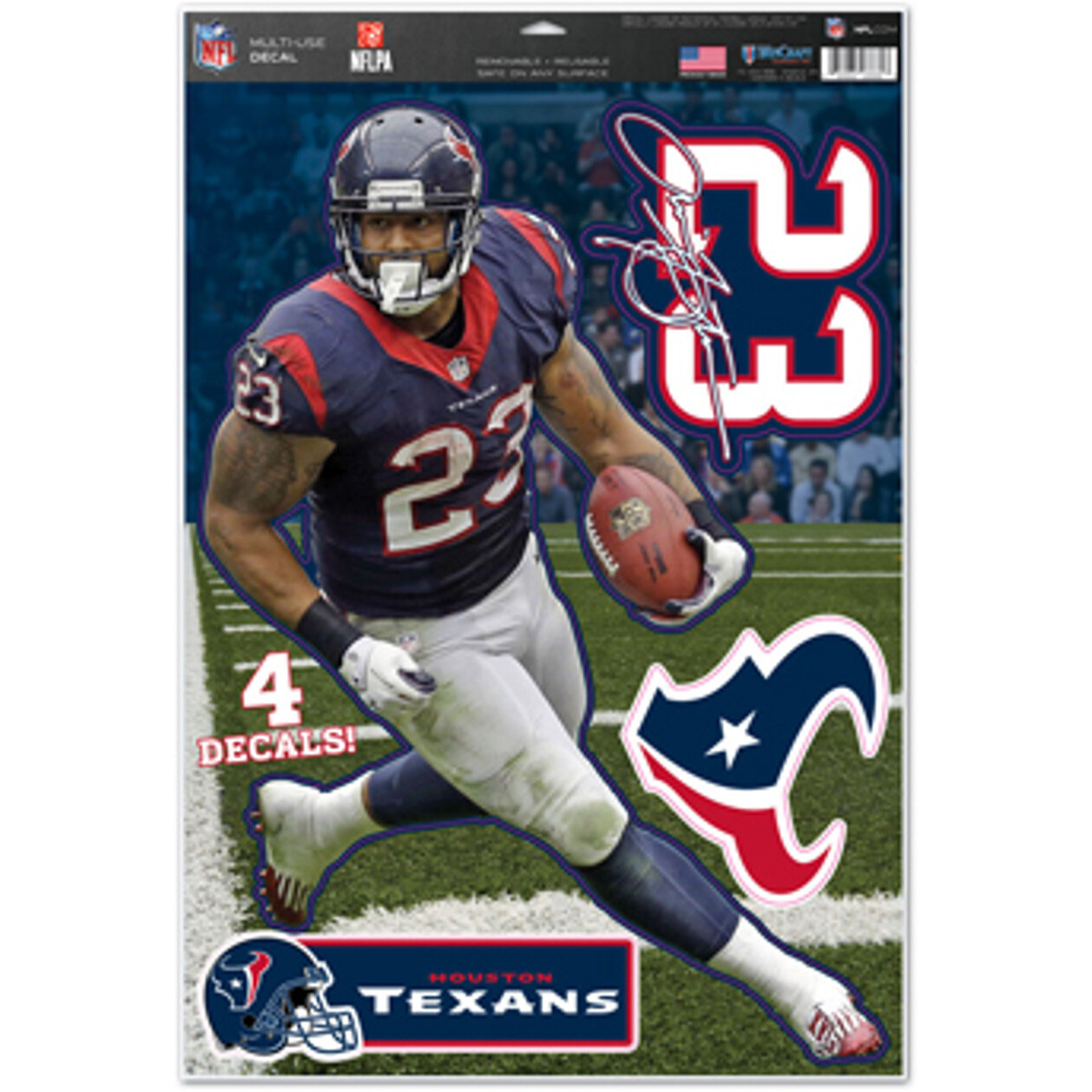 Houston Texans Arian Foster Decal 11x17 Multi Use
