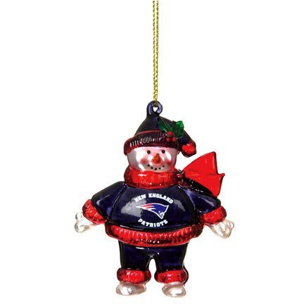 New England Patriots Ornament 2 3/4 Inch Crystal Snowman CO